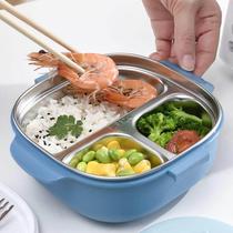 Childrens bowl 3 + years old baby water injection bowl dinner plate with lid with spoon fork cutlery Sub-disc lunch box Anti-burn out