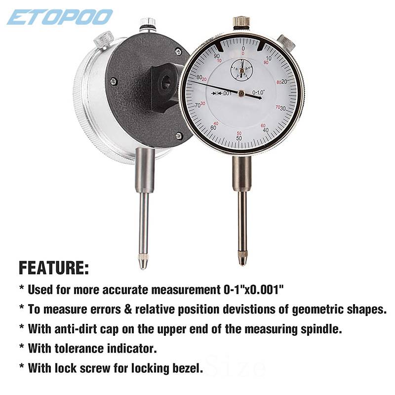 英制0-1“/英制百分表机械 指针指示表精度0.001in指针百分表 - 图2