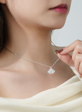 皇冠项链s925纯银锁骨送女友礼物
