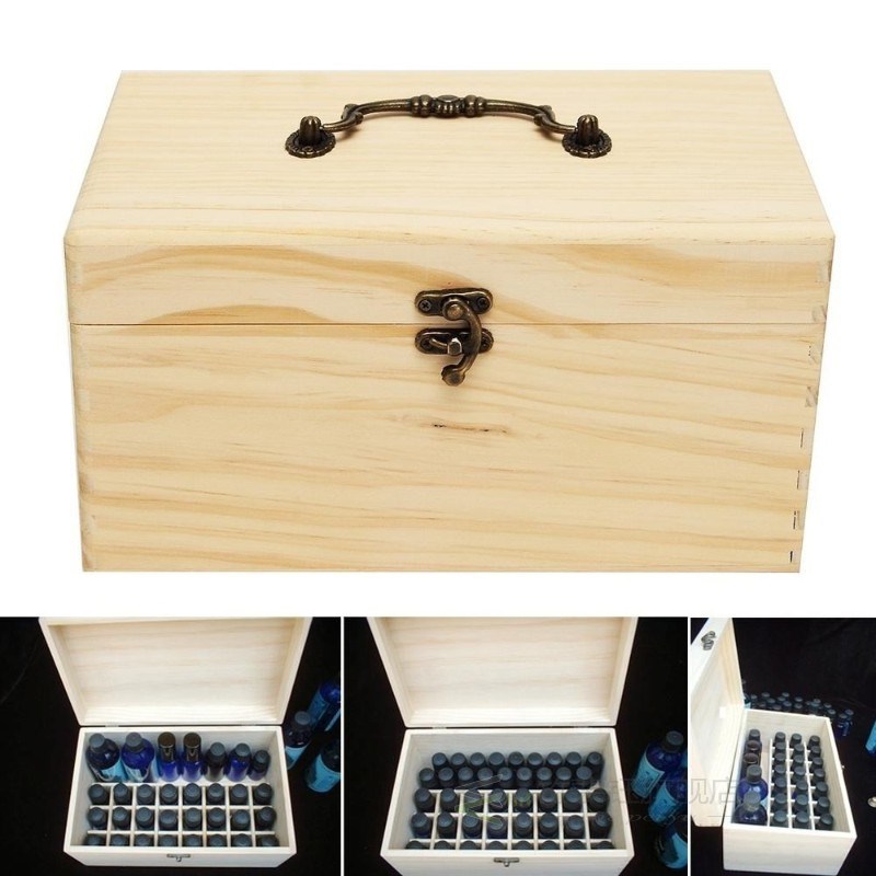 Storage Case 32 Slots Essential Oil Aromas Wooden Box Organi-图1