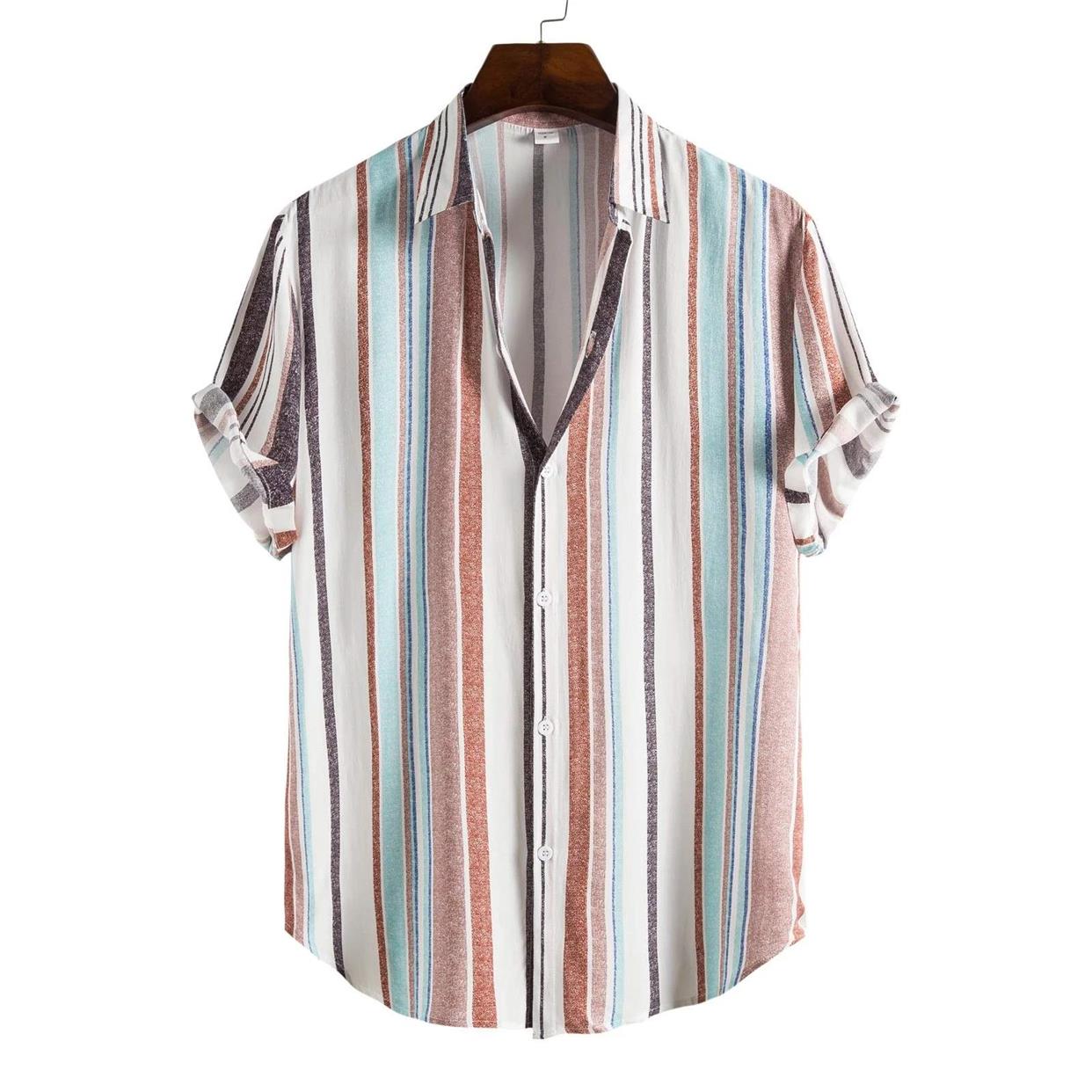 2024 Summer Fashion Men Shirts Man Stripe Shirt Mens tops 男 - 图2