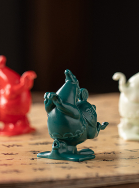 桌面装饰摆设创意红色陶瓷马生肖摆件家居装饰品创意可爱动物造型