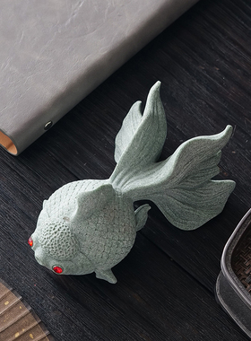 敦铭堂茶宠茶玩摆件青砂石鱼缸