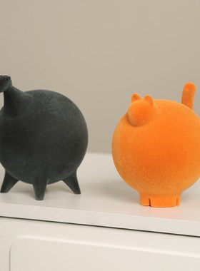 现代艺术a动物卡通摆件树脂植绒样板间售楼处客厅儿童房装饰品送