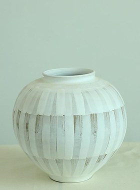 Atpeun Wabi-Sabi客厅插花装饰复古白石花瓶Q中国风格民宿禅宗干