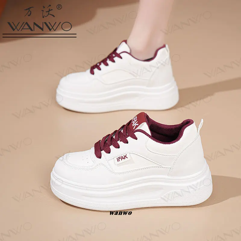 WANWO万沃鞋类专卖店小白鞋内增高8CM厚底新款单鞋小个子休闲鞋子,淘宝优惠券,粉丝福利购,淘宝优惠卷