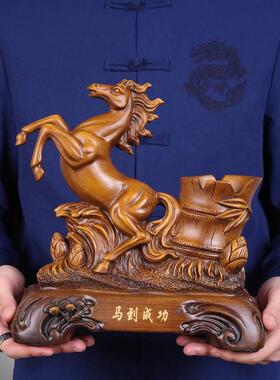 极速l办公室摆件笔筒老板桌装饰品道酬I勤牛摆设到成功中天式商务