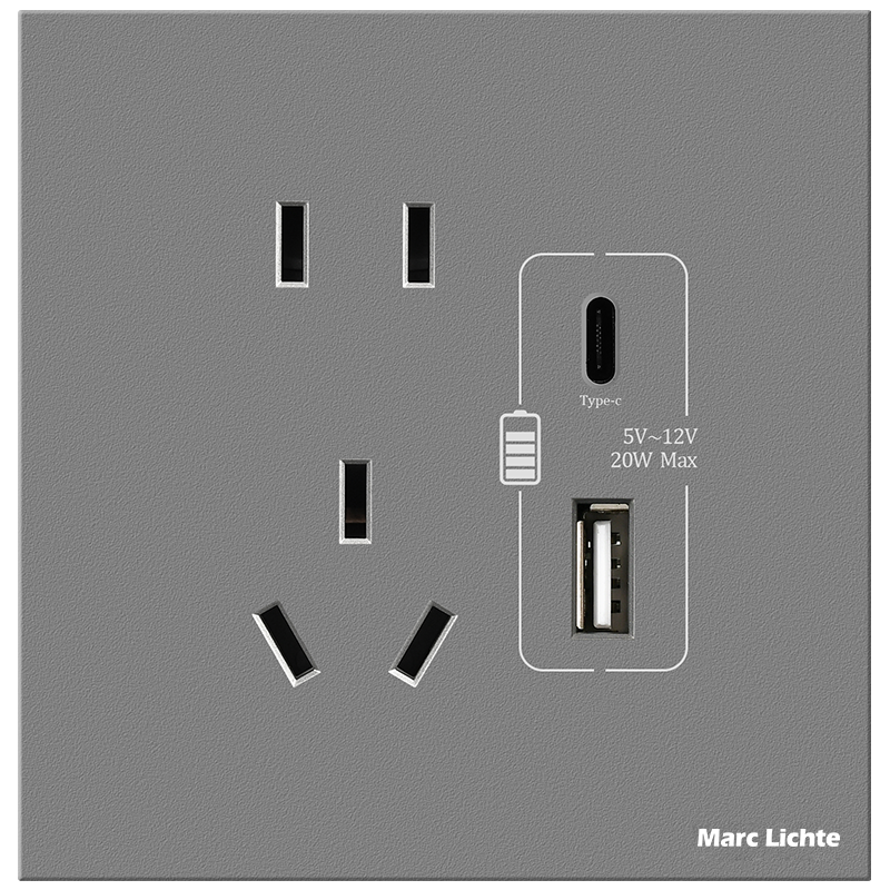 86型五孔USB快充插座面板家用20Wtype-C接口手机充电插座二三插 - 图3