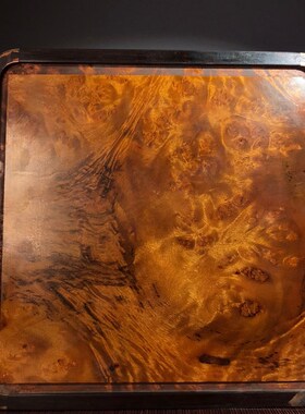 古玩杂项收藏老木器收藏珍藏x乌木包铜角镶嵌金丝楠木盘子摆件多