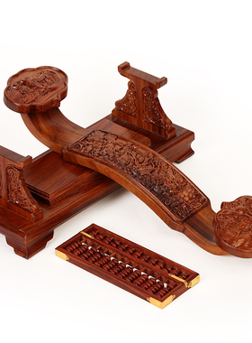 红木如意算盘 实木雕刻工艺品x摆件 玄关客厅酒柜电视柜创意装饰