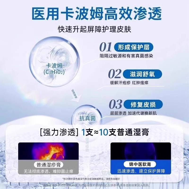 锦中医医用皮肤护理软膏皮炎湿疹红斑瘙痒官方正品抑菌软膏凝胶 - 图1