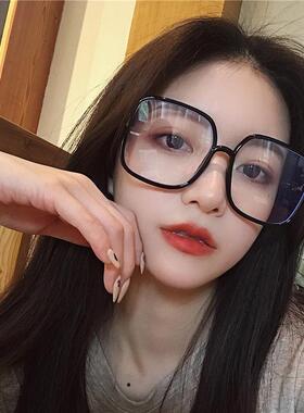 日本品质复古防蓝光黑框眼镜框大框透明近视架网红男女大脸显瘦方