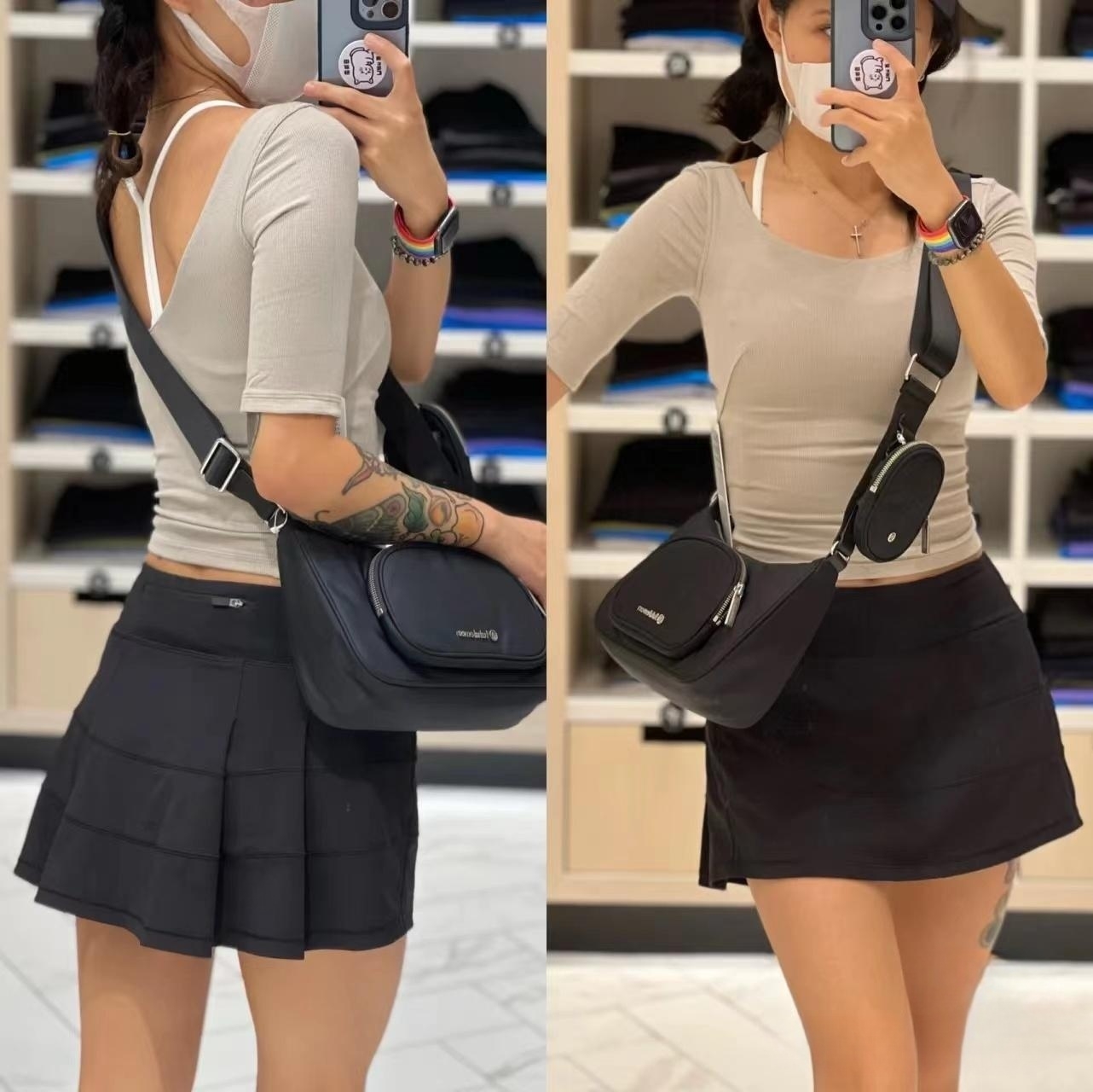 lulu同款Pace Rival运动网球百褶短裙女防走光假两件带内衬健身裙 - 图0