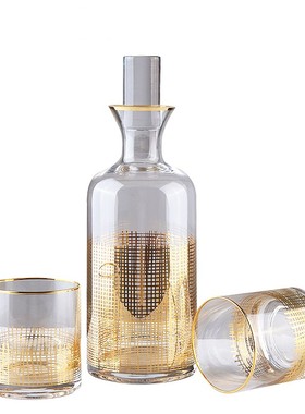 北欧现代水晶玻璃红洋酒瓶杯威士忌酒具装K饰摆件设样板房家居饰