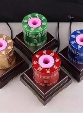 家居民族用品g插电手摇电动底座办公玄关桌面转筒底座装饰品摆件