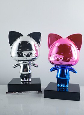 现代简约卡通摆件家m居客厅软装饰品样板房间玄关软装艺术品摆设