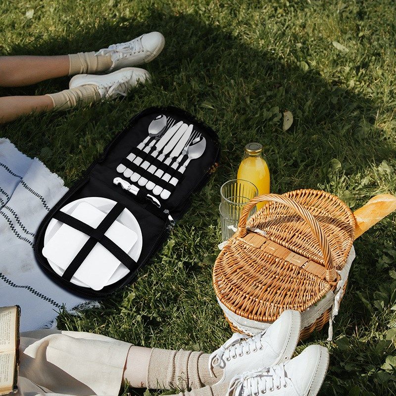 塑料柄餐具套装户外2人份野餐包餐具U不锈钢刀叉勺,淘宝优惠券,粉丝福利购,淘宝优惠卷