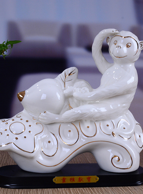 吉祥如意红色斗牛陶n瓷生肖招财吉祥摆件风水办公家居饰品简约摆