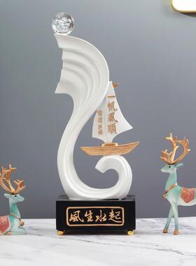 爆款创意一路风生水起摆件对鹿客厅电视柜玄关酒柜装饰乔迁开业新