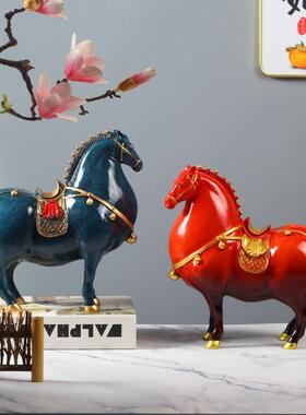 爆款马上有钱摆件新中式客厅暖居博古架酒柜装饰品办公室开业乔迁