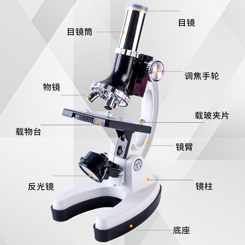 儿童显微镜1200倍高倍中小学生迷你便携生物专业检测科学实验套装-图0