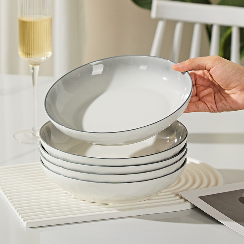 釉下彩陶瓷盘子菜盘家用2025新款碗碟餐具高级感轻奢碟子餐盘深盘 - 图0