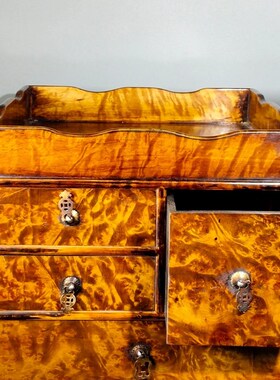 古玩杂项旧藏古董金丝楠木满花纹G鬼脸纹独层抽屉柜摆件收藏