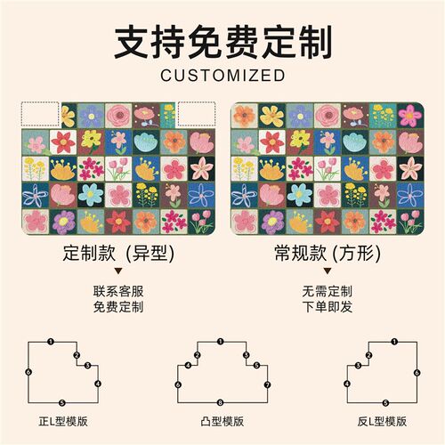 2025新款入户门地垫丝圈高级感进门门口玄关地毯防滑可裁剪脚踏垫 - 图2