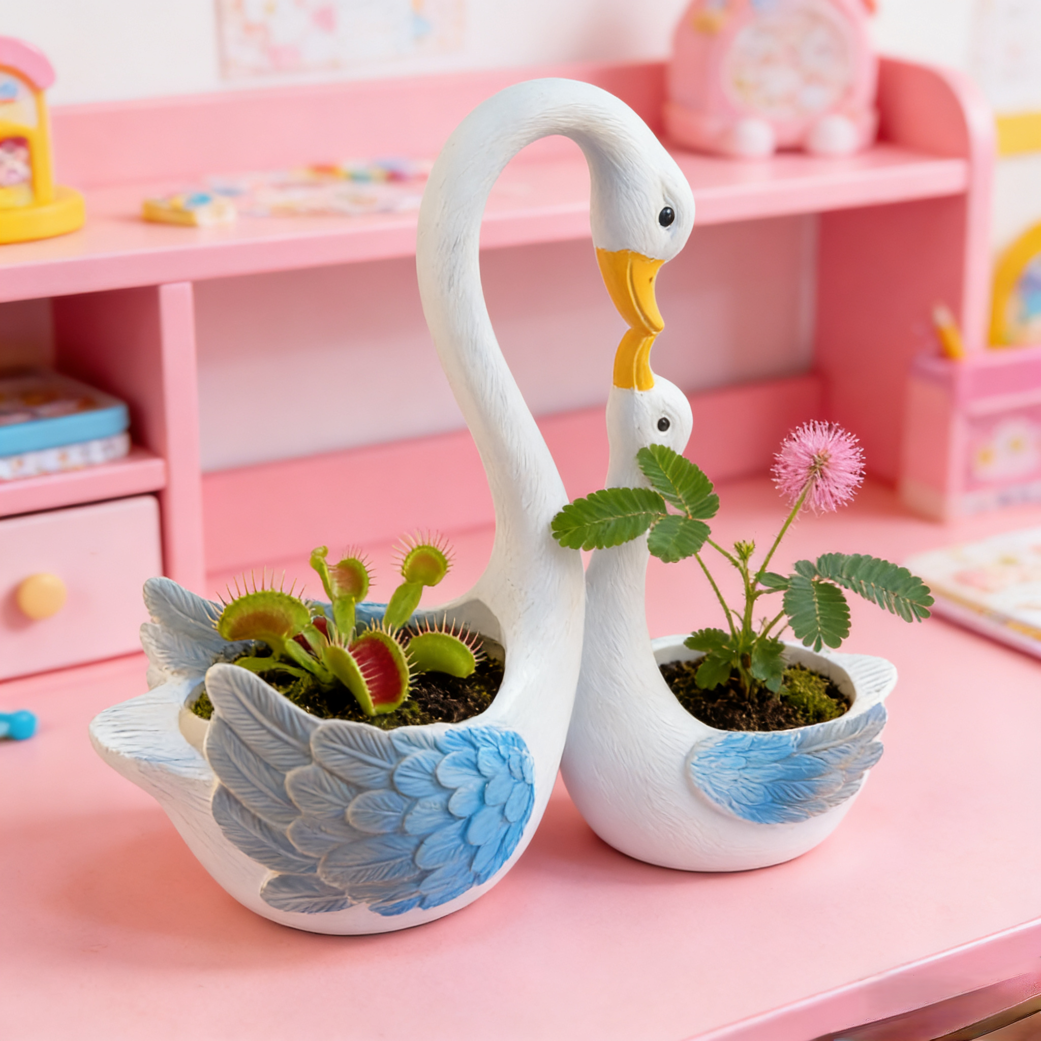 户外庭院造景布置白天鹅造型花盆幼儿园卡通动物花缸花园装饰摆件,淘宝优惠券,粉丝福利购,淘宝优惠卷