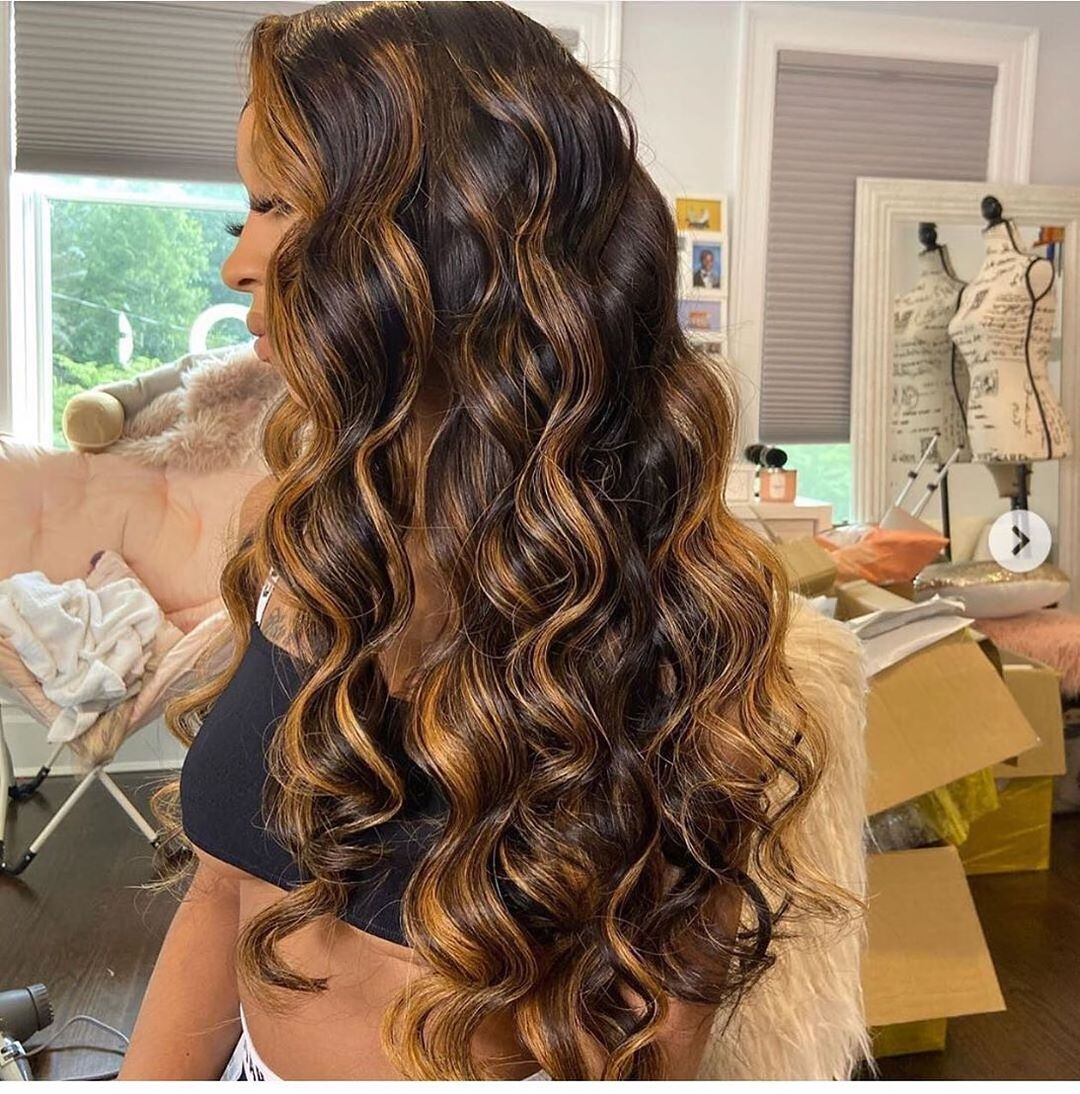 Highlight 30 32 inch 360 HD Lace Front Wigs Body Wave P4/27 - 图0