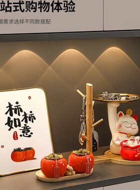 极速创意招财猫钥匙m收纳摆件客厅玄关家居装饰品进门入户乔迁新