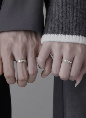 四叶草情侣对戒小众设计学生党