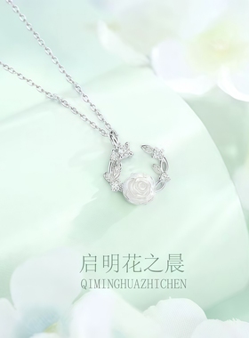月亮花朵闺蜜项链姐妹轻奢高级感