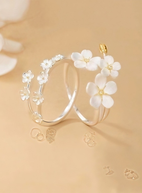 勿忘我闺蜜戒指女生小众设计女