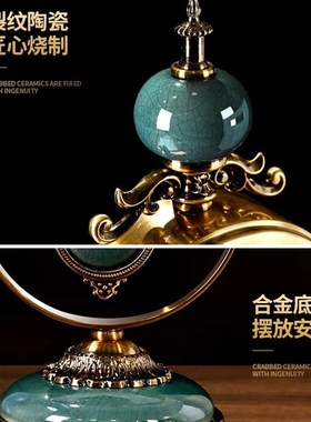 美式表摆台式轻奢座钟客厅桌面时钟装饰坐钟家P用摆件覆古石英钟