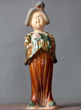仿古做旧a洛阳唐三彩仕女胖妞陶俑家居摆设饰件陶瓷工艺品礼物收