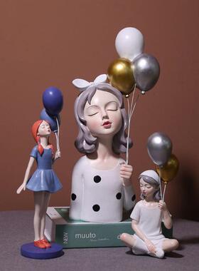 摆件女孩创意家居装饰q北欧品客厅气球酒柜简约软装摆设饰品轻奢