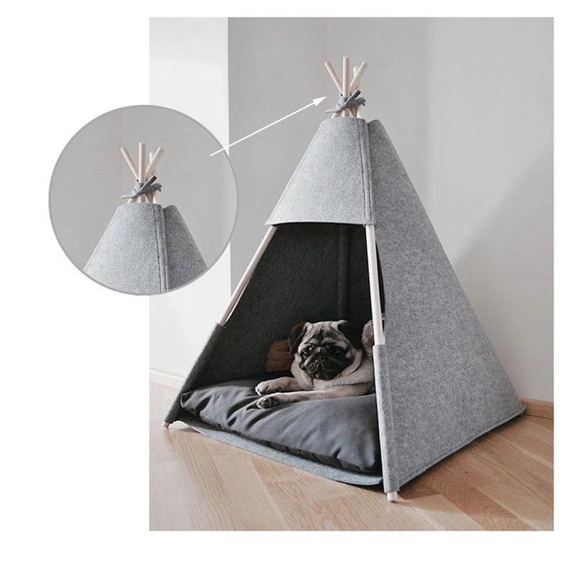 可拆洗半封闭式新款毛毡猫窝供应透气折叠L四季通用毛毡宠物猫窝,淘宝优惠券,粉丝福利购,淘宝优惠卷