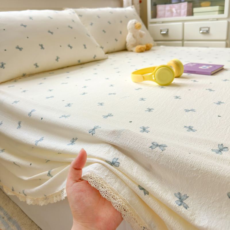 A类纯棉床单单件双层纱全棉被单2025新款单人枕套学生宿舍三件套3 - 图1