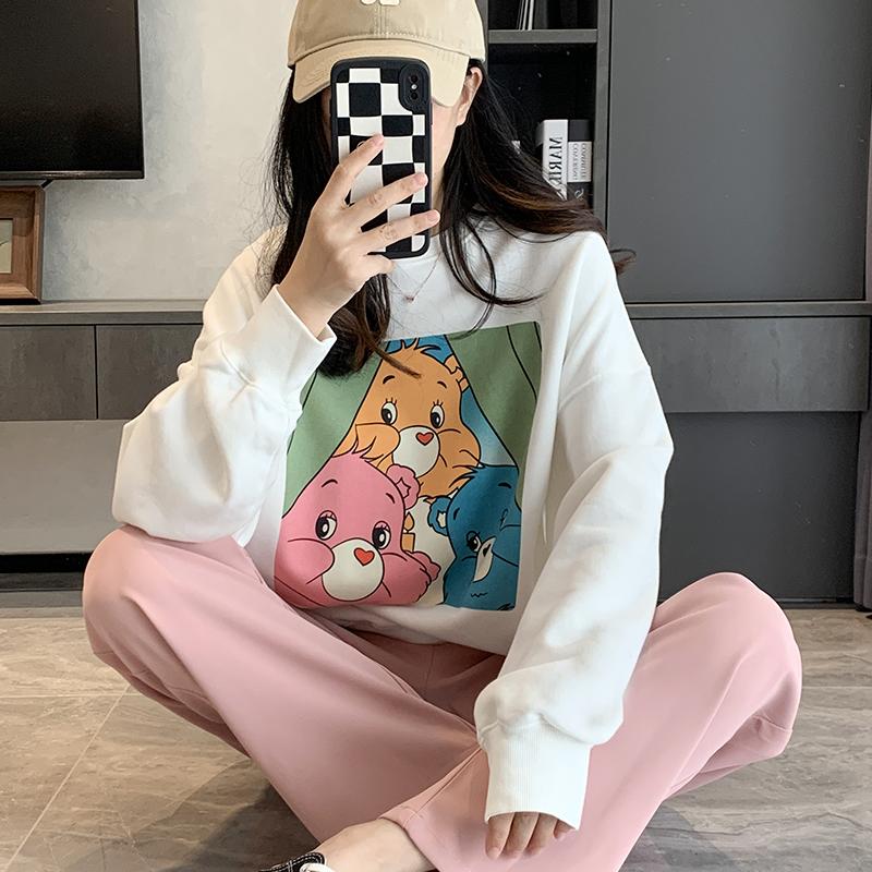 加绒加厚女士无帽圆领卫衣女小个子2024新款女秋冬男女装上衣_绿荷阁_女装/女士精品-第5张图片-提都小院