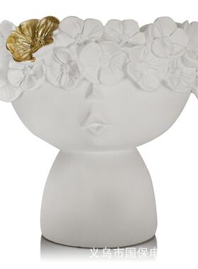 爆款北欧风创意礼品矮款梦露人头花盆时尚生活室内装饰摆件首饰收