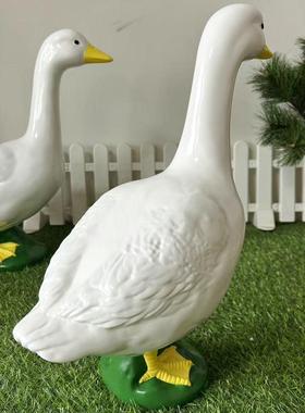 爆款花园庭院装饰品摆件大白鸭大号仿真动物装饰摆件水池造物景观