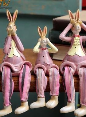 极速可爱三不兔子吊脚娃娃 家居装饰O摆件 结婚家居装饰