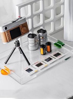 极速l亚克力啡托盘样板间客厅茶几摆花J卧室飘窗阳台咖件杯艺组合