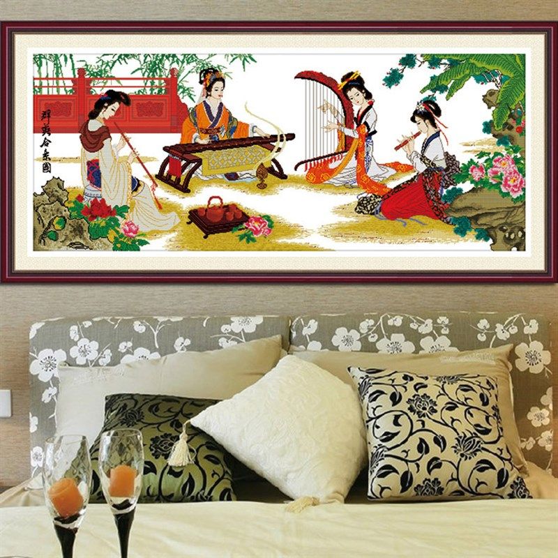 青飞精准印布群英合乐十字绣琴棋书画四大美女古典美女新款,淘宝优惠券,粉丝福利购,淘宝优惠卷