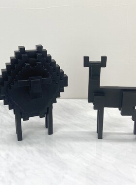 简约现代欧式绿色几何绵羊小羊摆件样板房售楼R处儿童房软装饰品