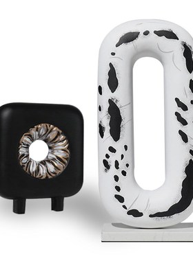 现代高级感环形摆件创意艺术雕塑摆设样板房P书房客厅家居装饰品