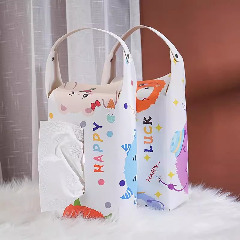 2025新款可爱卡通抽纸盒车载悬挂式客厅卧室车载办公室装饰收纳 - 图0