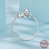 Lazy cat open ring s925 sterling silver versatile adjustable animal ring jewelry accessories for women