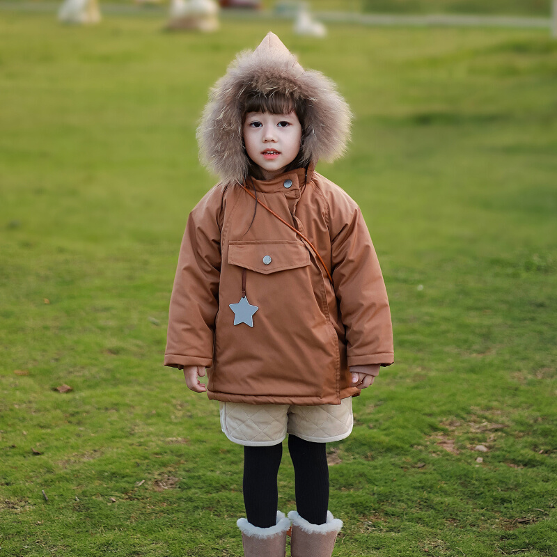 儿童棉袄冬款女童加绒加厚棉服外套冬季女宝宝棉衣小女孩洋气冬装